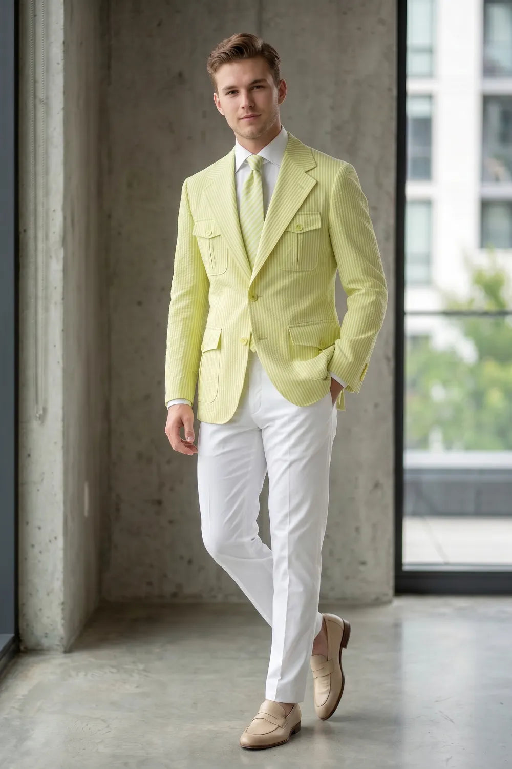 MANSSINO™ | Men's Modern Seersucker 2-Piece Suit