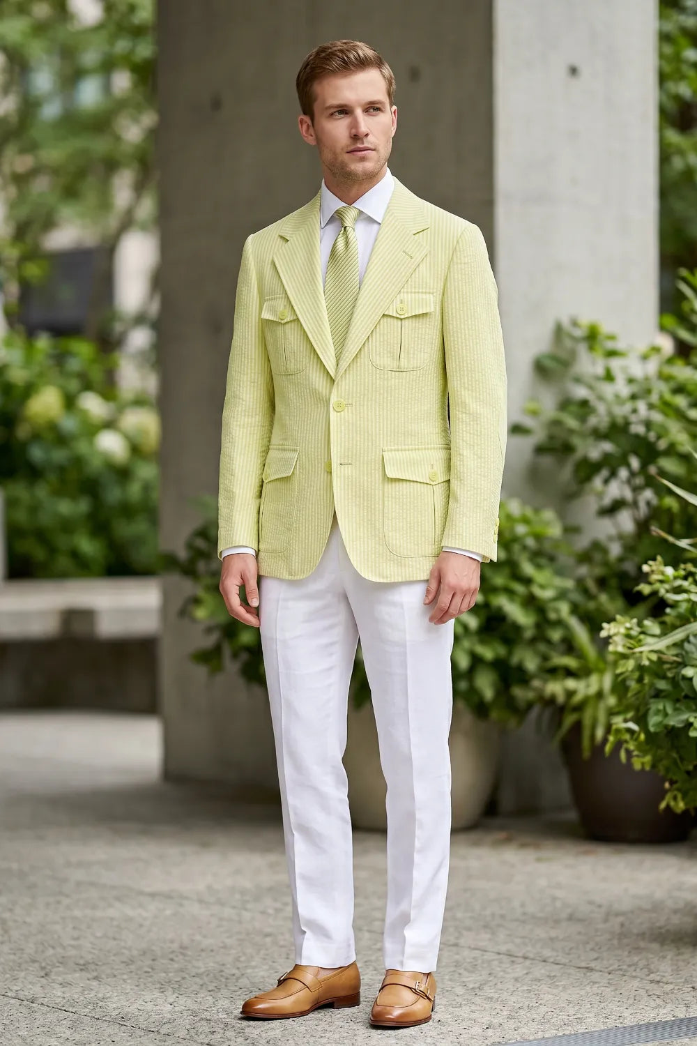 MANSSINO™ | Men's Modern Seersucker 2-Piece Suit