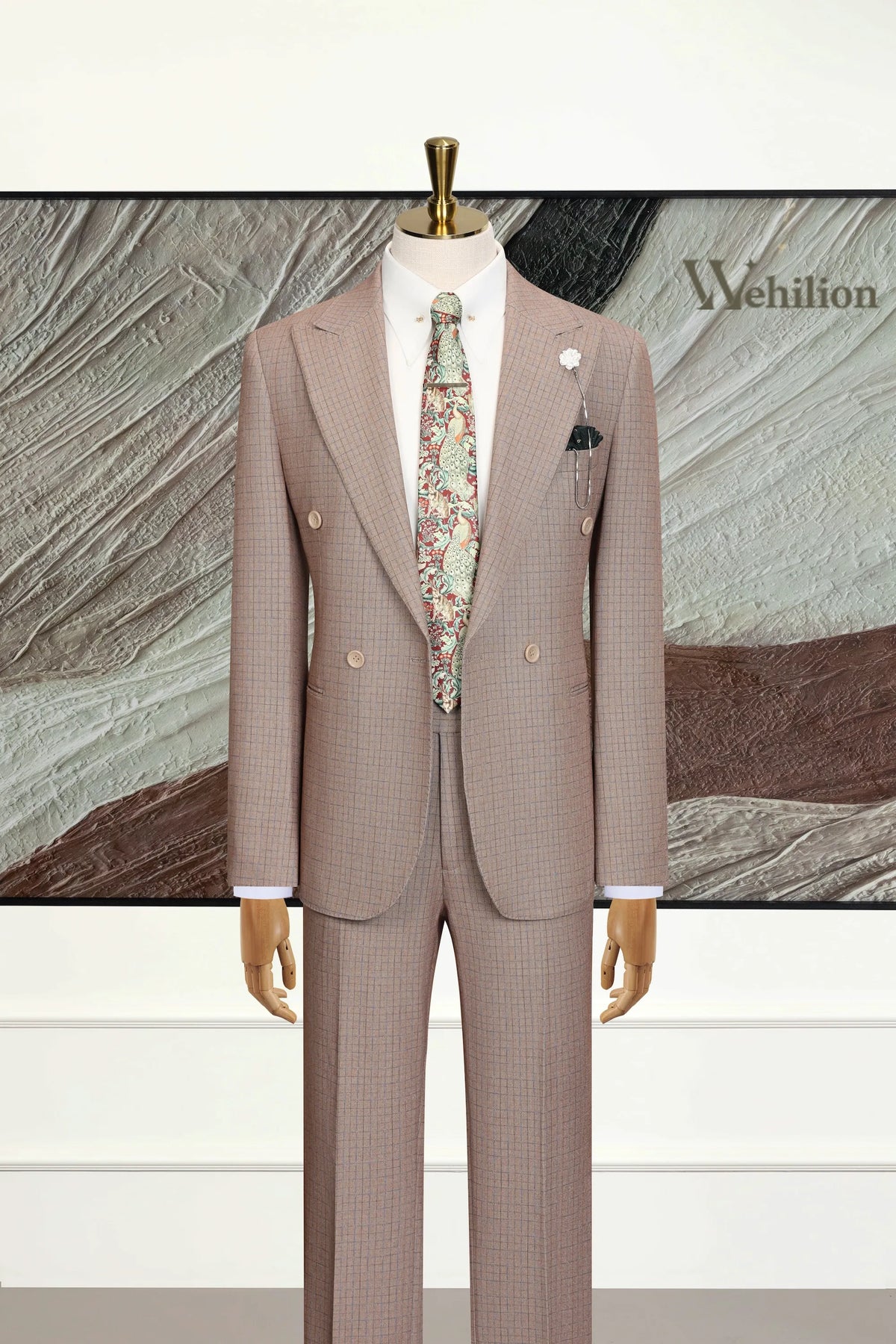 MANSSINO™ | Men's Khaki Vintage-Inspired 2-Piece Suit