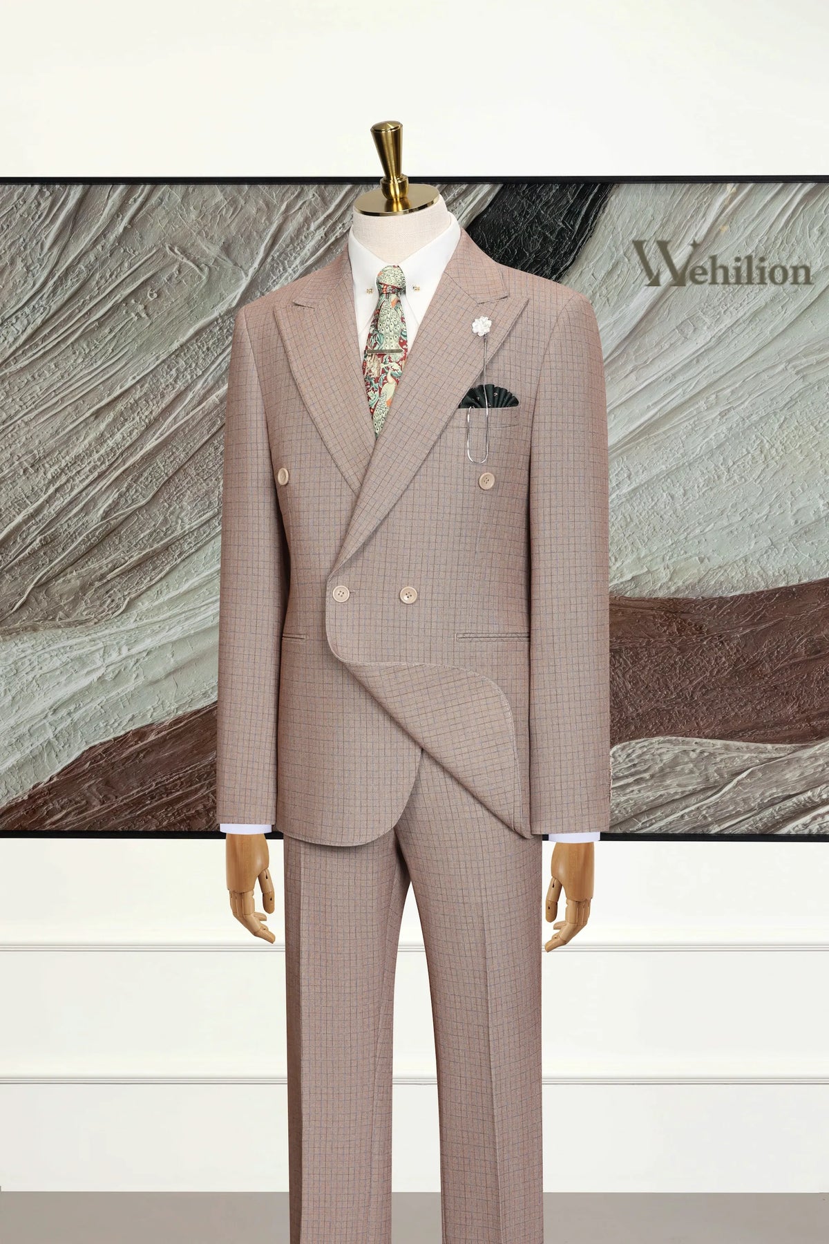 MANSSINO™ | Men's Khaki Vintage-Inspired 2-Piece Suit