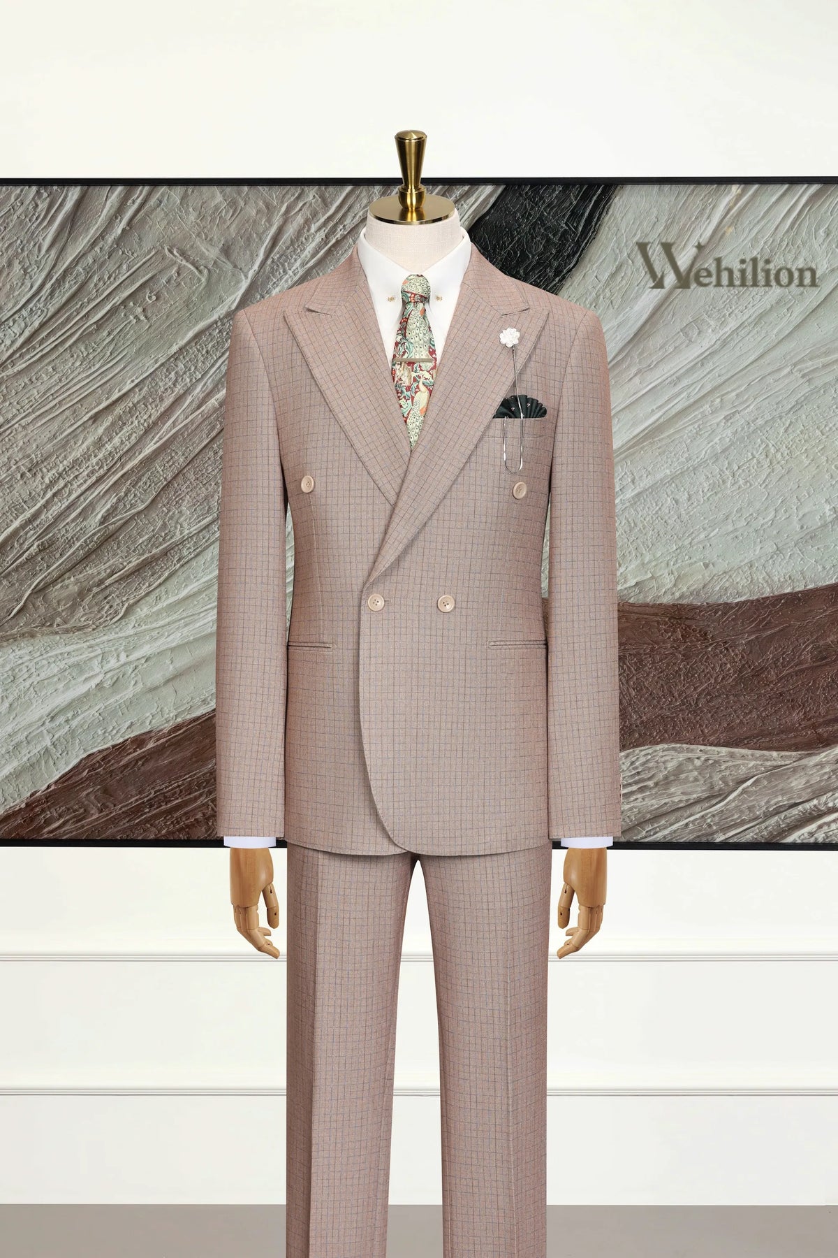 MANSSINO™ | Men's Khaki Vintage-Inspired 2-Piece Suit