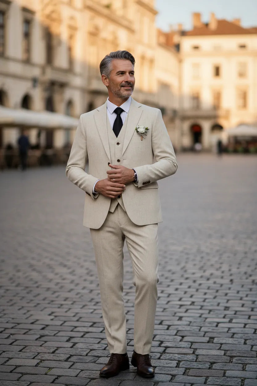MANSSINO™ | Men's Lightweight & Stylish Linen 3 Piece Suit