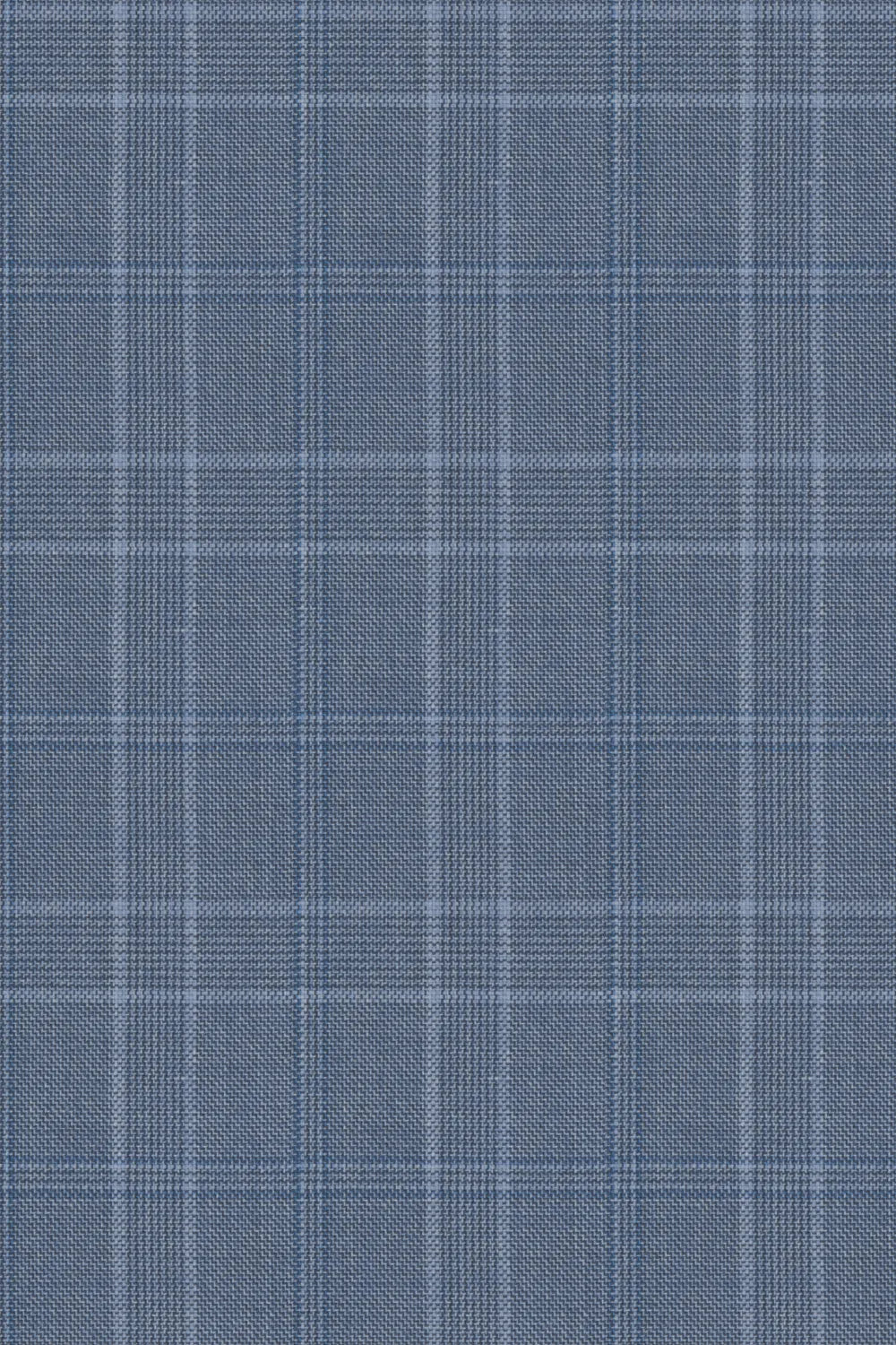 MANSSINO™ | Men's Light Blue Double Breasted Prince Of Wales Check 2-Piece Suit