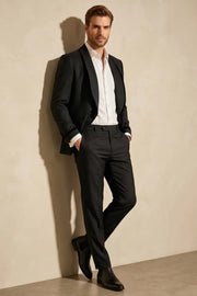 MANSSINO™ | Men's Black Shawl Lapel 2-Piece Tuxedo