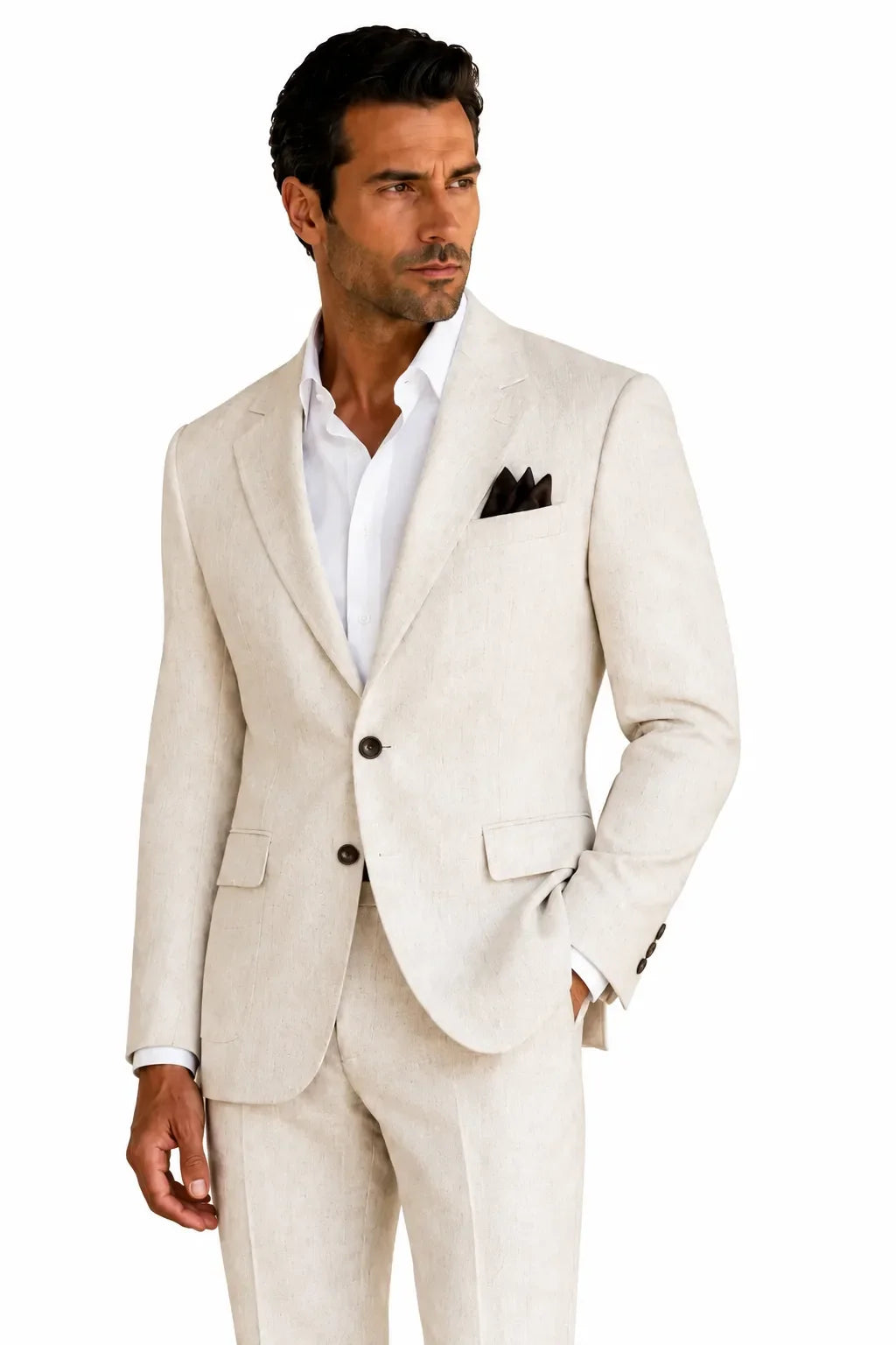 Men's Refined Linen 2-Piece Suit for Spring Weddings