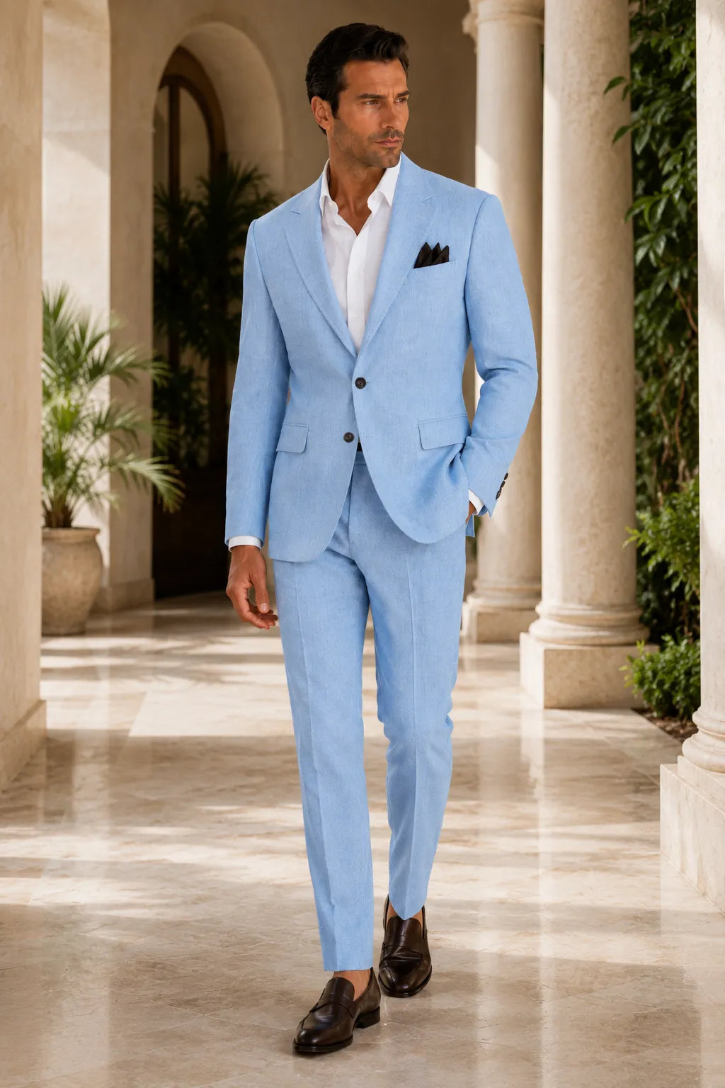 Men's Refined Linen 2-Piece Suit for Spring Weddings