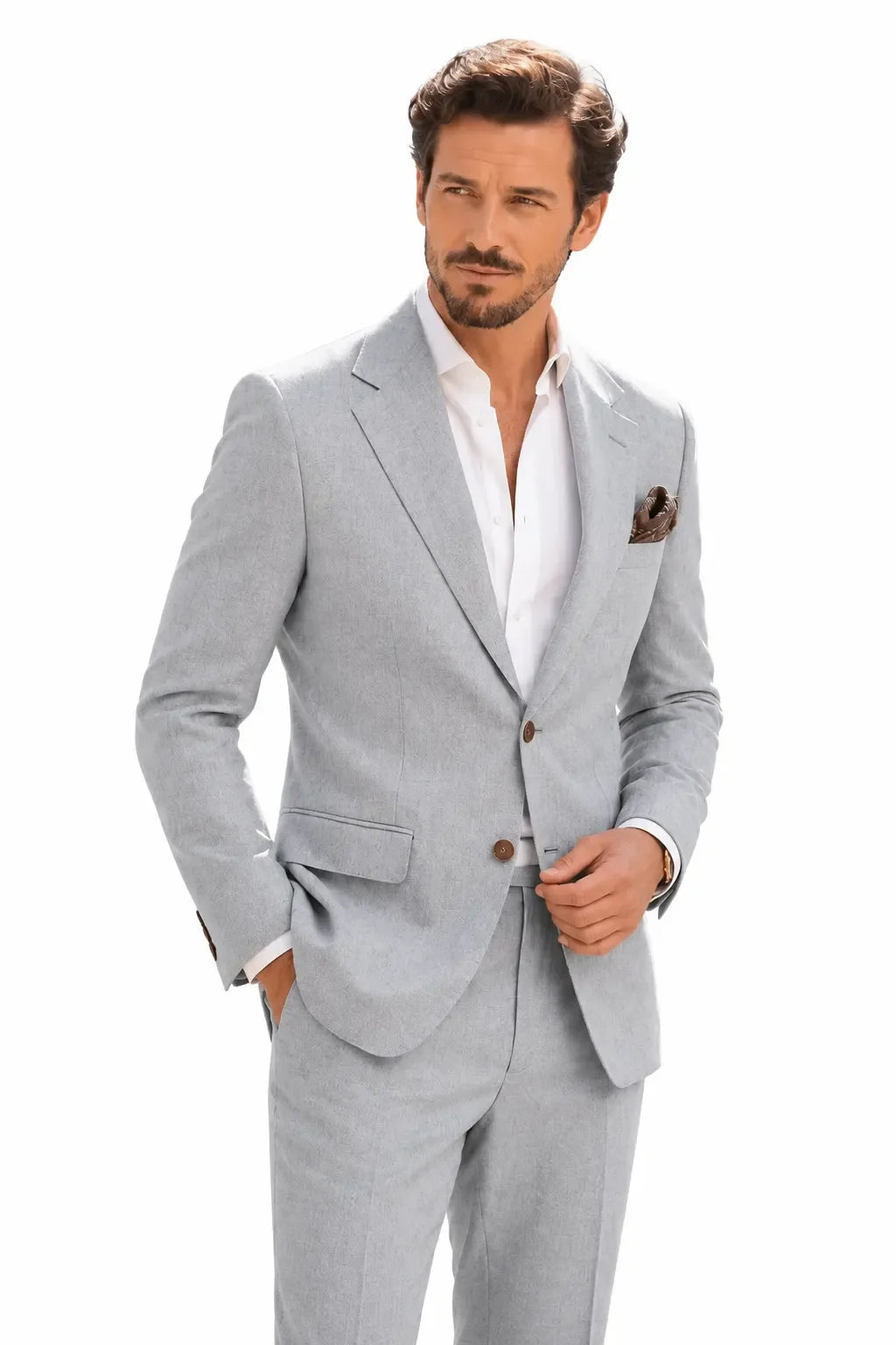 Men's Refined Linen 2-Piece Suit for Spring Weddings