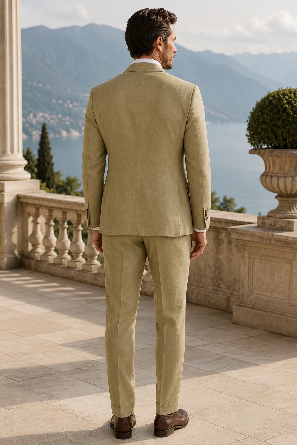 Men's Refined Linen 2-Piece Suit for Spring Weddings