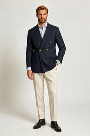 MANSSINO™ | Men's Navy Double Breasted 2 Piece Suit