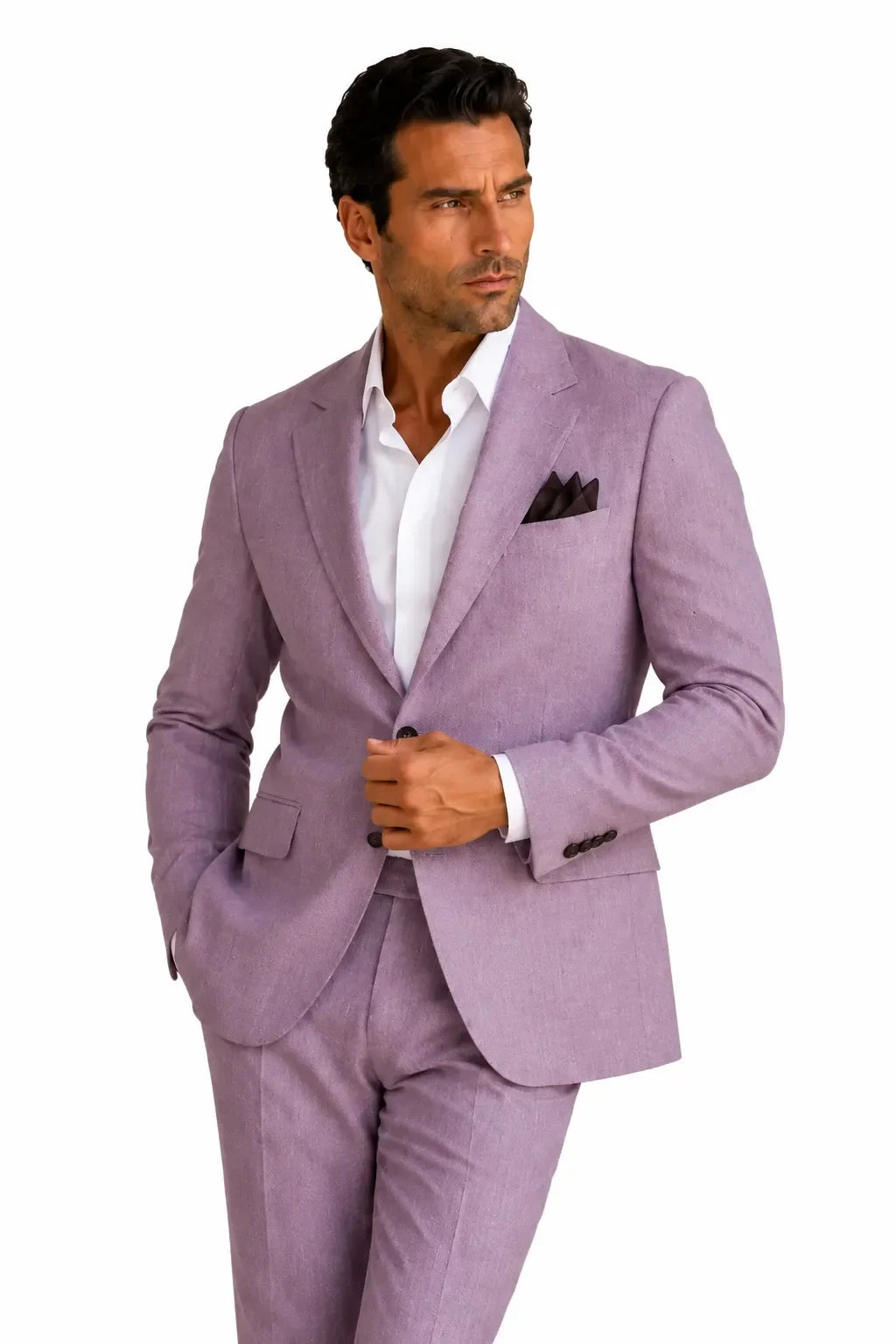 Men's Refined Linen 2-Piece Suit for Spring Weddings