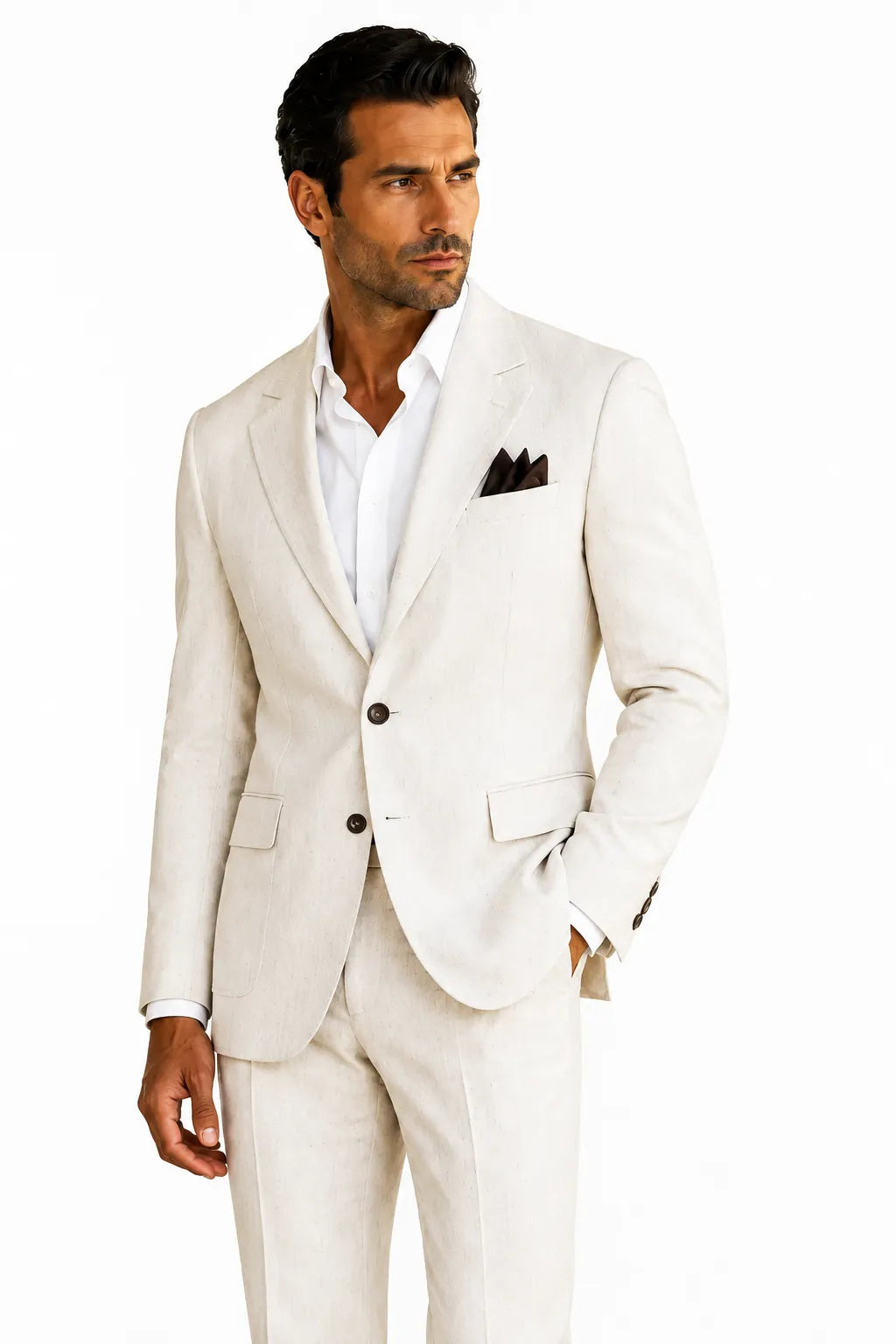 Men's Refined Linen 2-Piece Suit for Spring Weddings