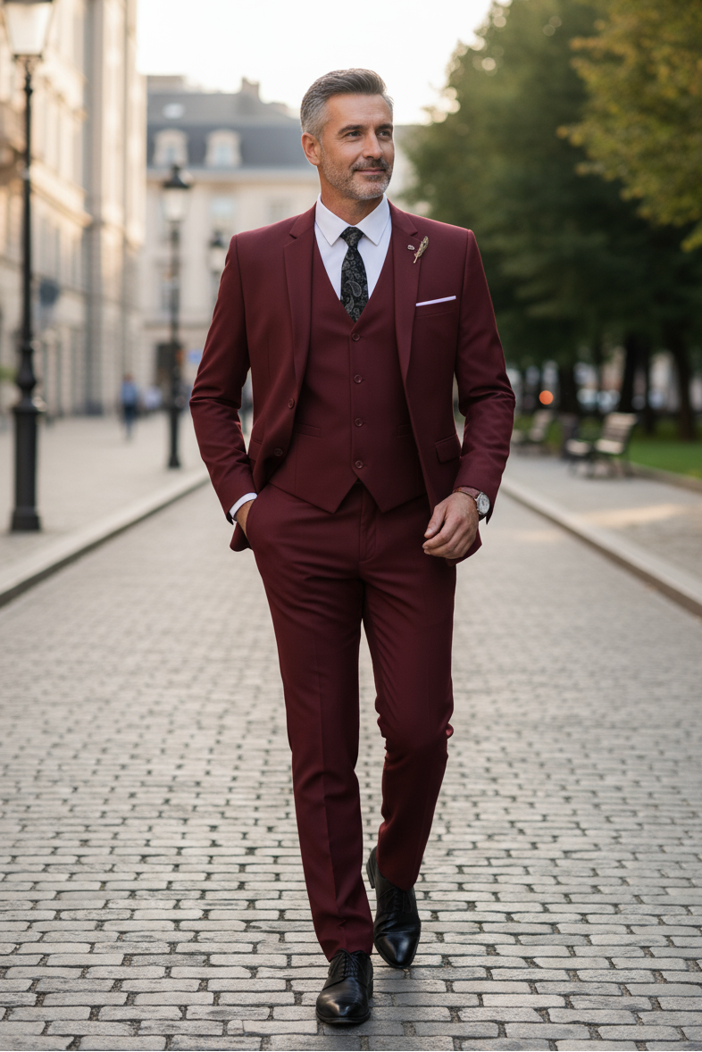 MANSSINO™ | Men's Valentino Modern-Fit 3-Piece Suit