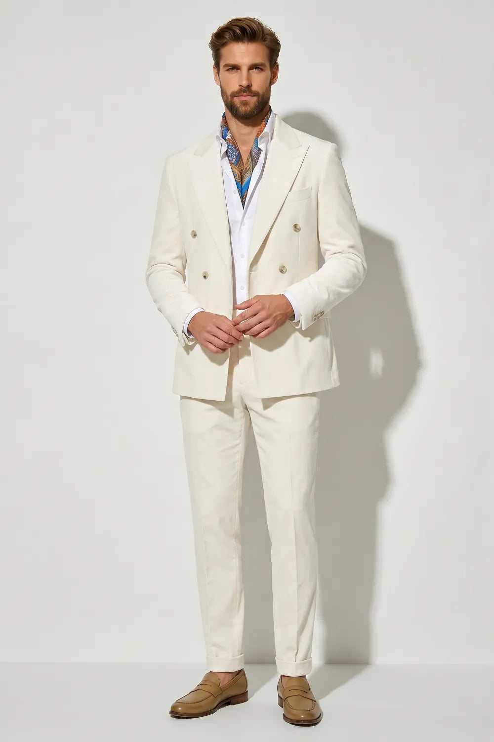 MANSSINO™ | Men's Velvet Double-Breasted Two-Piece Suit