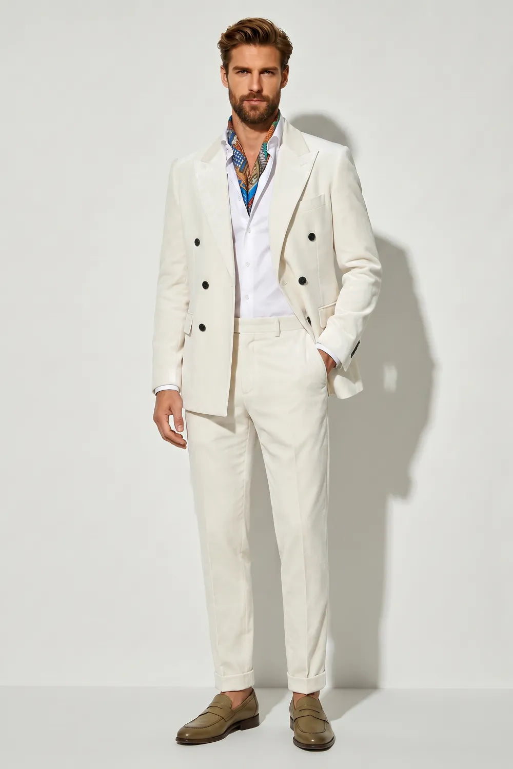 MANSSINO™ | Men's Velvet Double-Breasted Two-Piece Suit