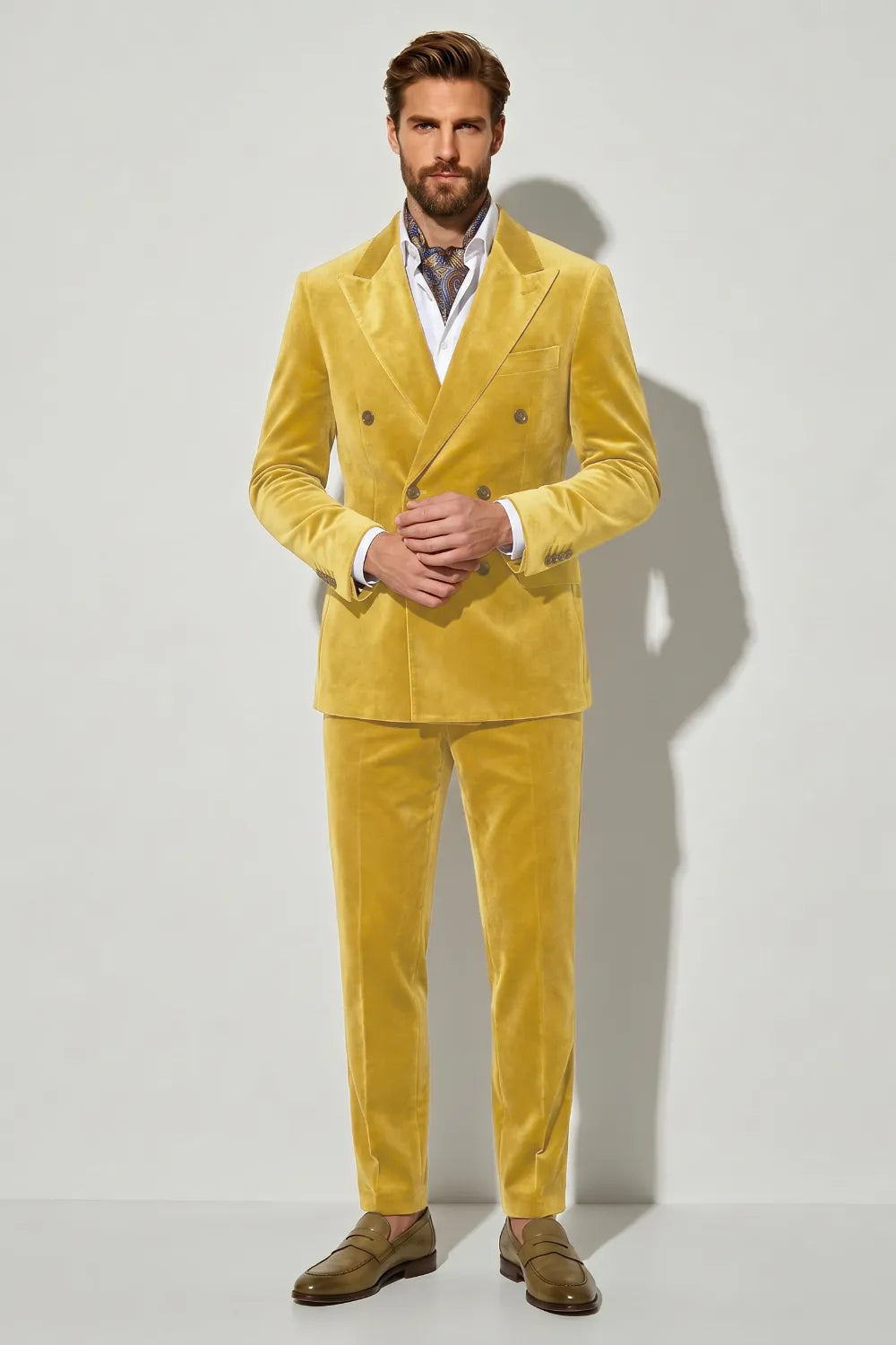 MANSSINO™ | Men's Velvet Double-Breasted Two-Piece Suit