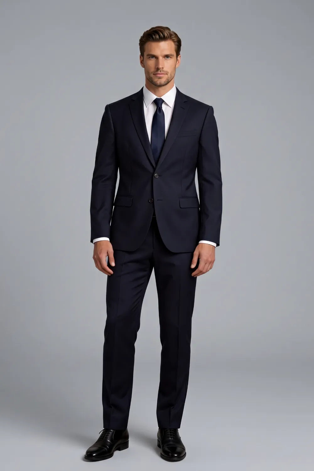 MANSSINO™ | Men's Navy Blue Slim Fit 2-Piece Business Suit