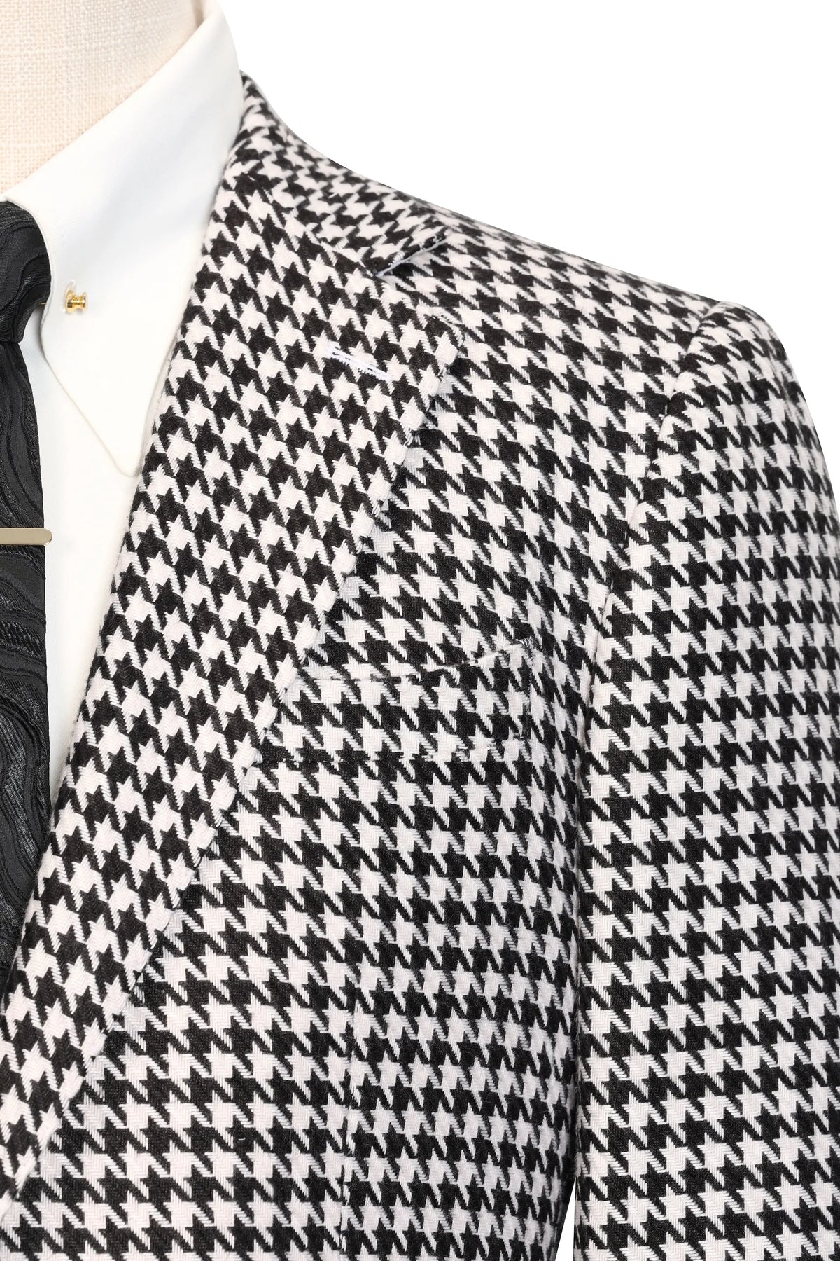 MANSSINO™ | Men's Iconic Black & White Houndstooth 3-Piece Suits