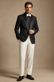 MANSSINO™ | Men's Black Shawl Lapel Single Breasted 2-Piece Tuxedo Suit