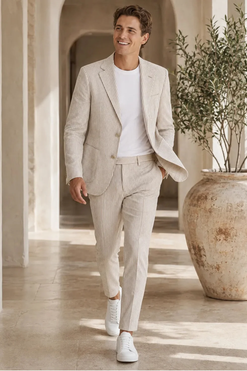 MANSSINO™ | Men's Relaxed Tailored Pinstripe 2-Piece Suit
