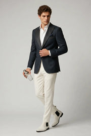 MANSSINO™ | Men's Dark Navy Peak Lapel 2-Piece Tuxedo Suit