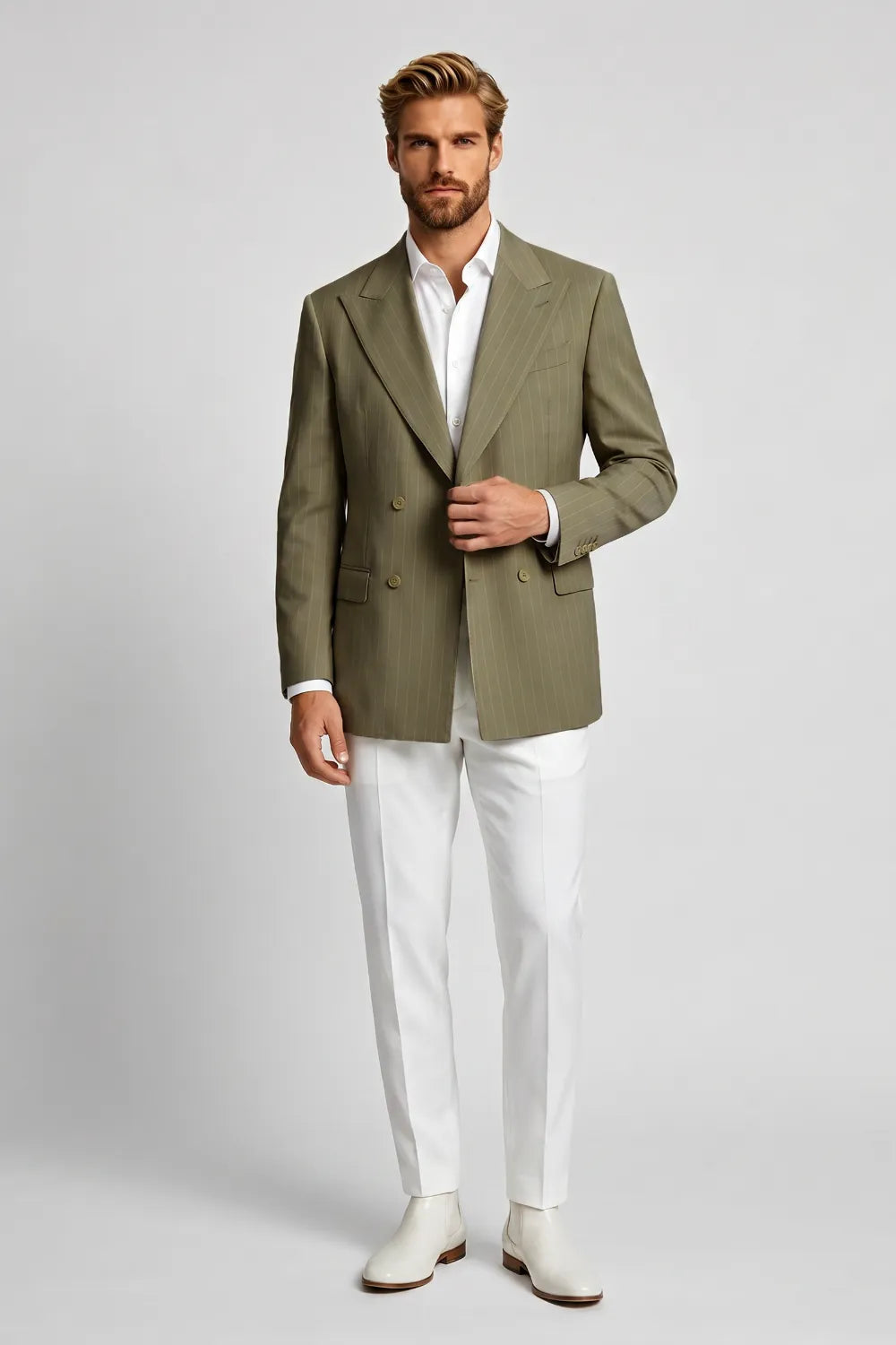 MANSSINO™ | Men's Green Double Breasted 2 Piece Suit