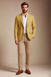 MANSSINO™ | Men's Mustard Yellow Safari 2-Piece Suit