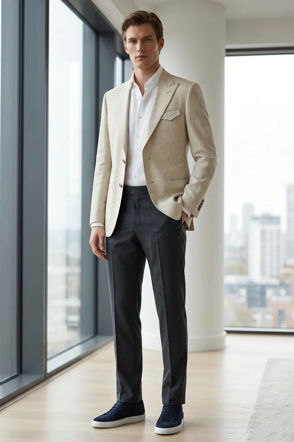 MANSSINO™ | Contemporary Peak Lapel 2 Piece Suit