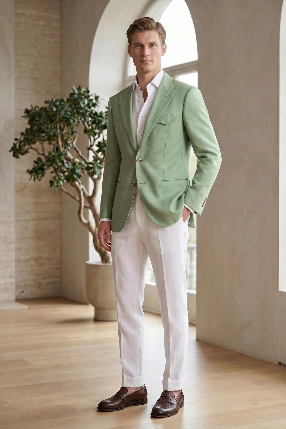 MANSSINO™ | Contemporary Peak Lapel 2 Piece Suit