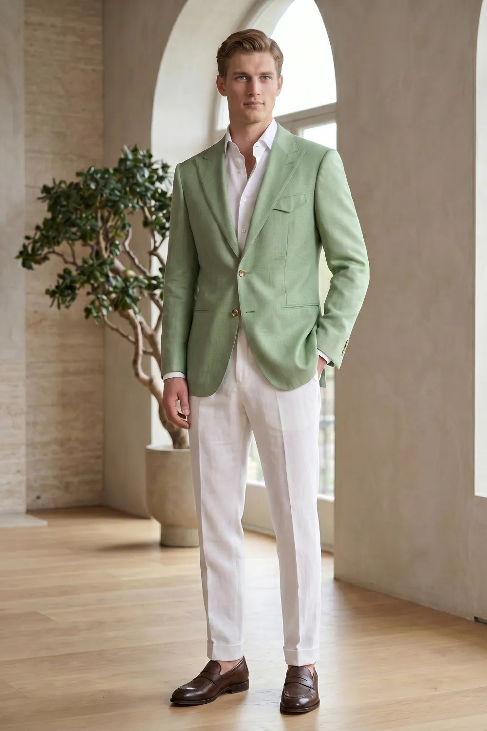 MANSSINO™ | Contemporary Peak Lapel 2 Piece Suit