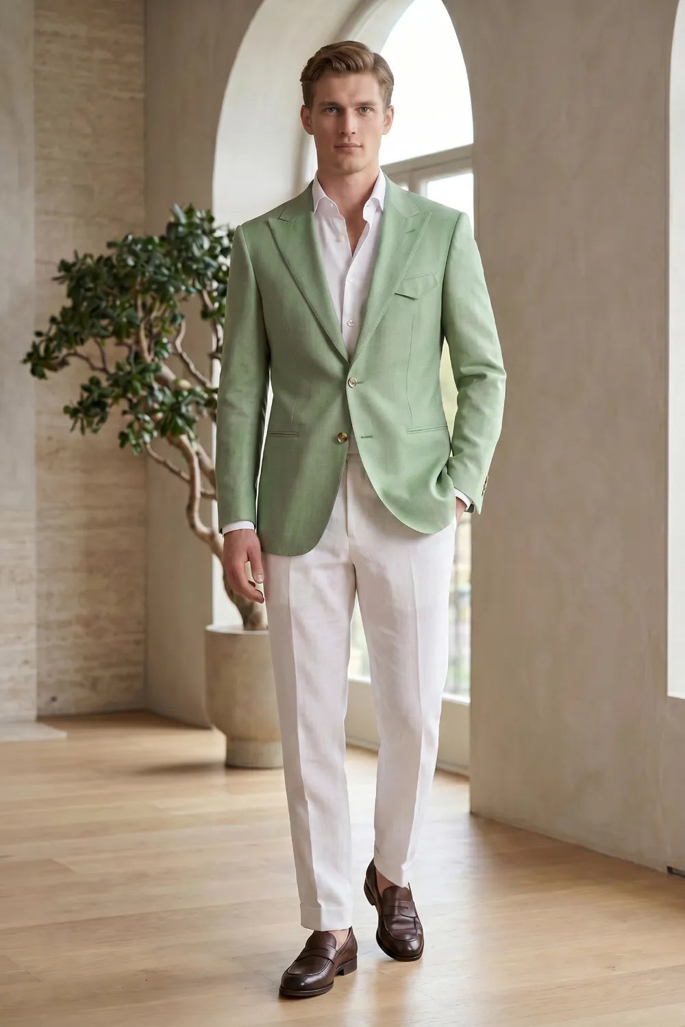 MANSSINO™ | Contemporary Peak Lapel 2 Piece Suit