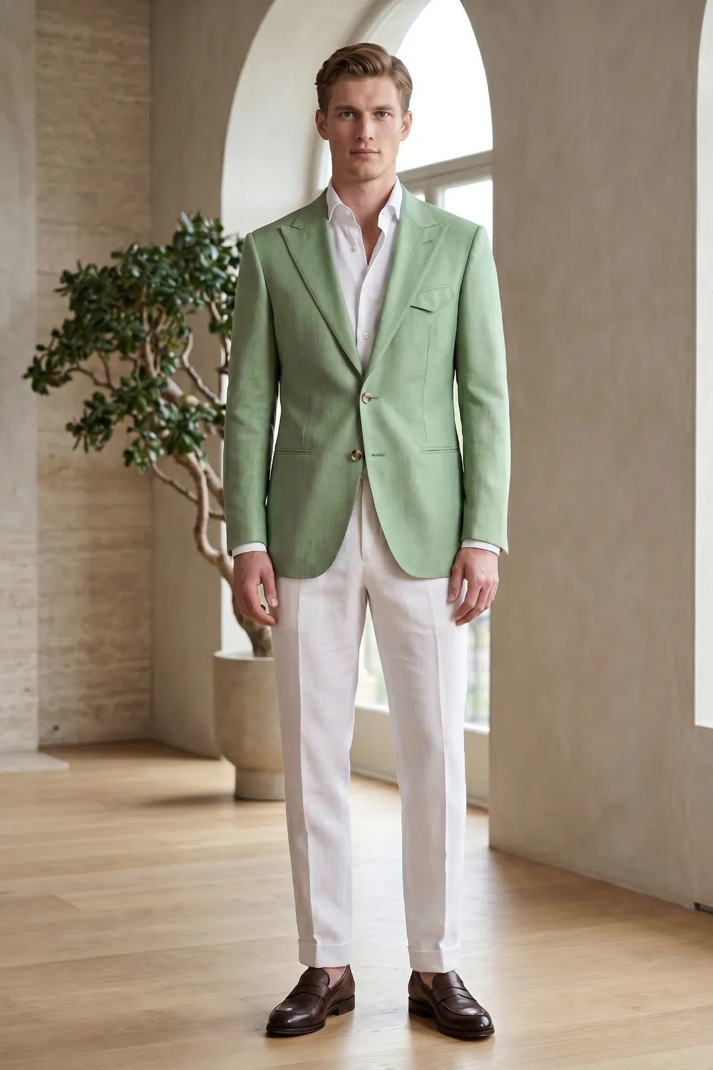 MANSSINO™ | Contemporary Peak Lapel 2 Piece Suit