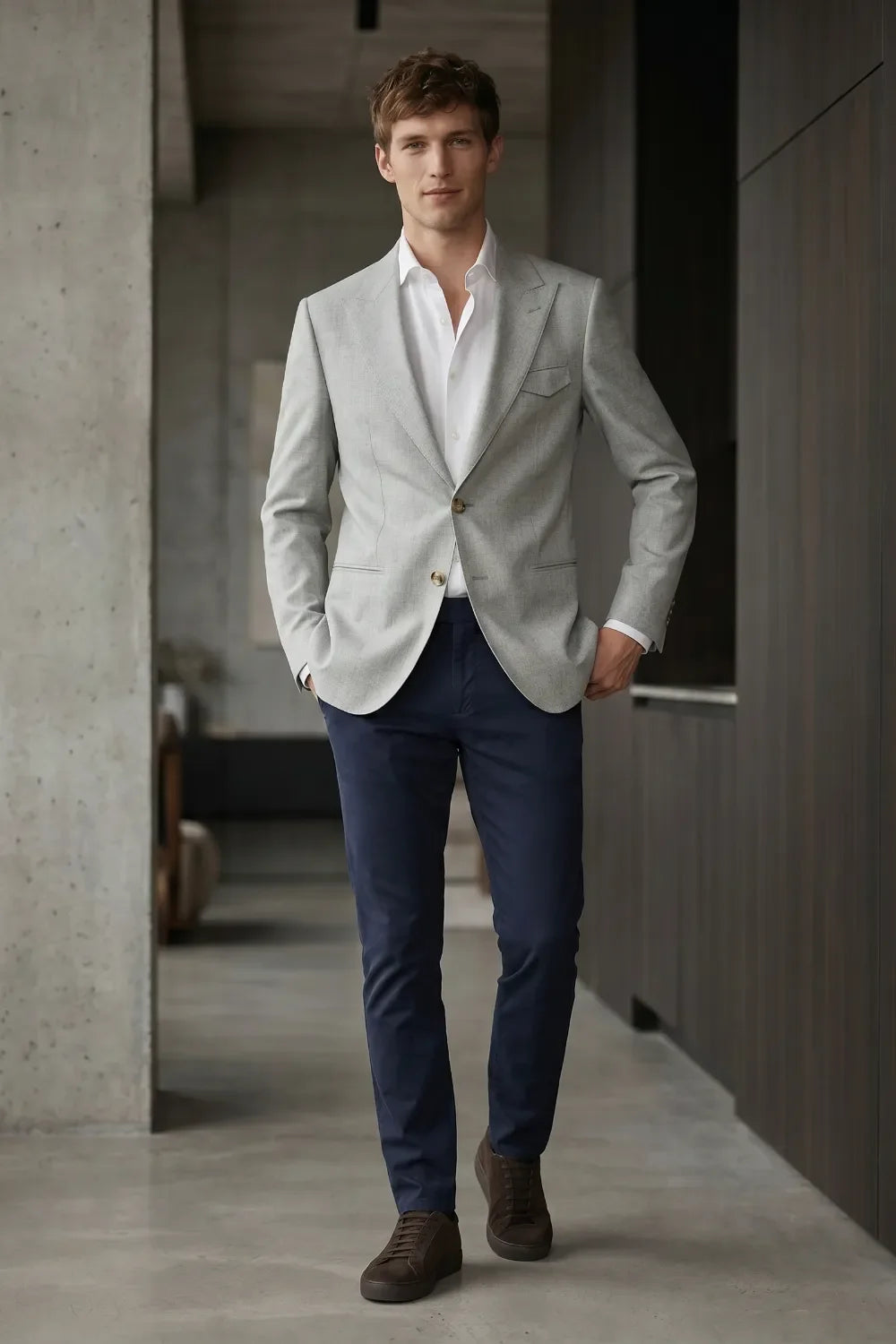 MANSSINO™ | Contemporary Peak Lapel 2 Piece Suit