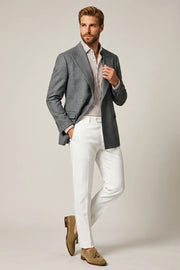 MANSSINO™ | Men's Tailored Grey Double-Breasted Two-Piece Suit