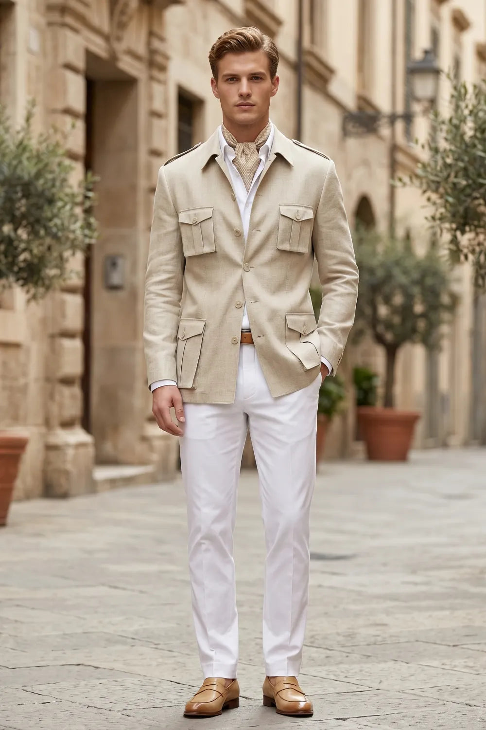 MANSSINO™ | Men's Smart Casual Safari 2-Piece Suit