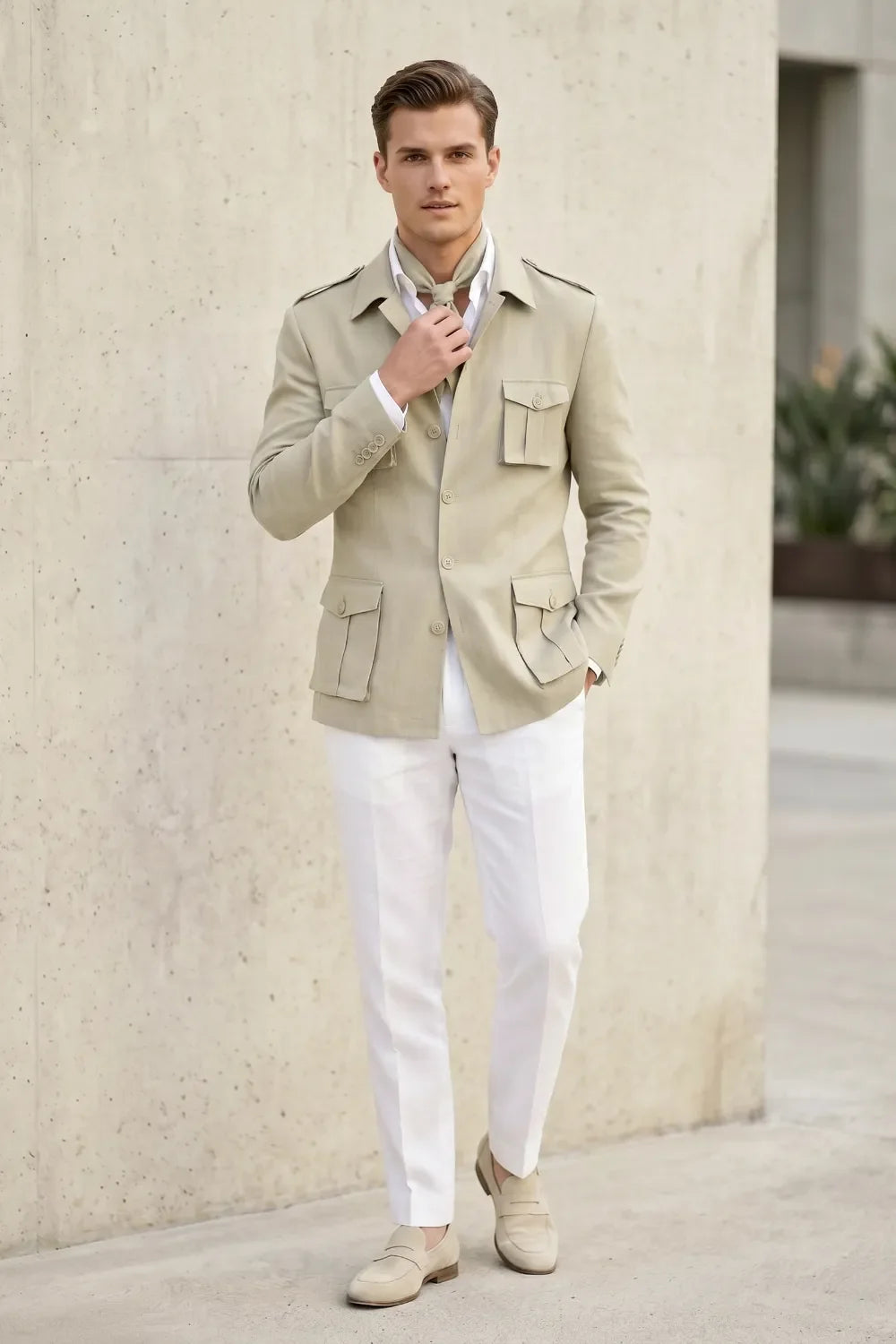 MANSSINO™ | Men's Smart Casual Safari 2-Piece Suit
