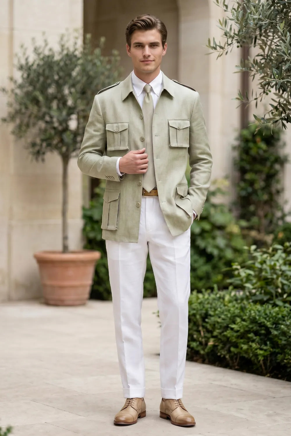 MANSSINO™ | Men's Smart Casual Safari 2-Piece Suit