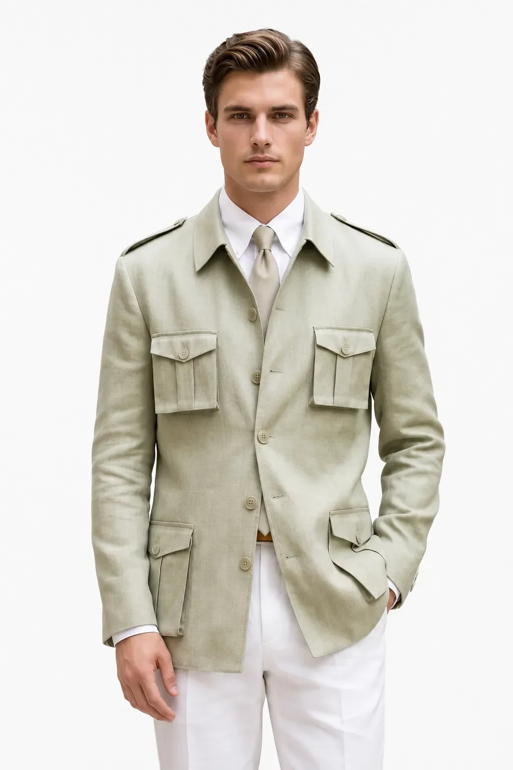 MANSSINO™ | Men's Smart Casual Safari 2-Piece Suit