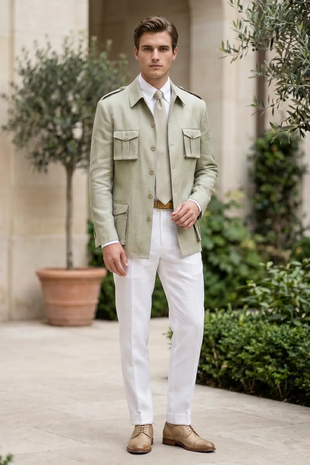 MANSSINO™ | Men's Smart Casual Safari 2-Piece Suit