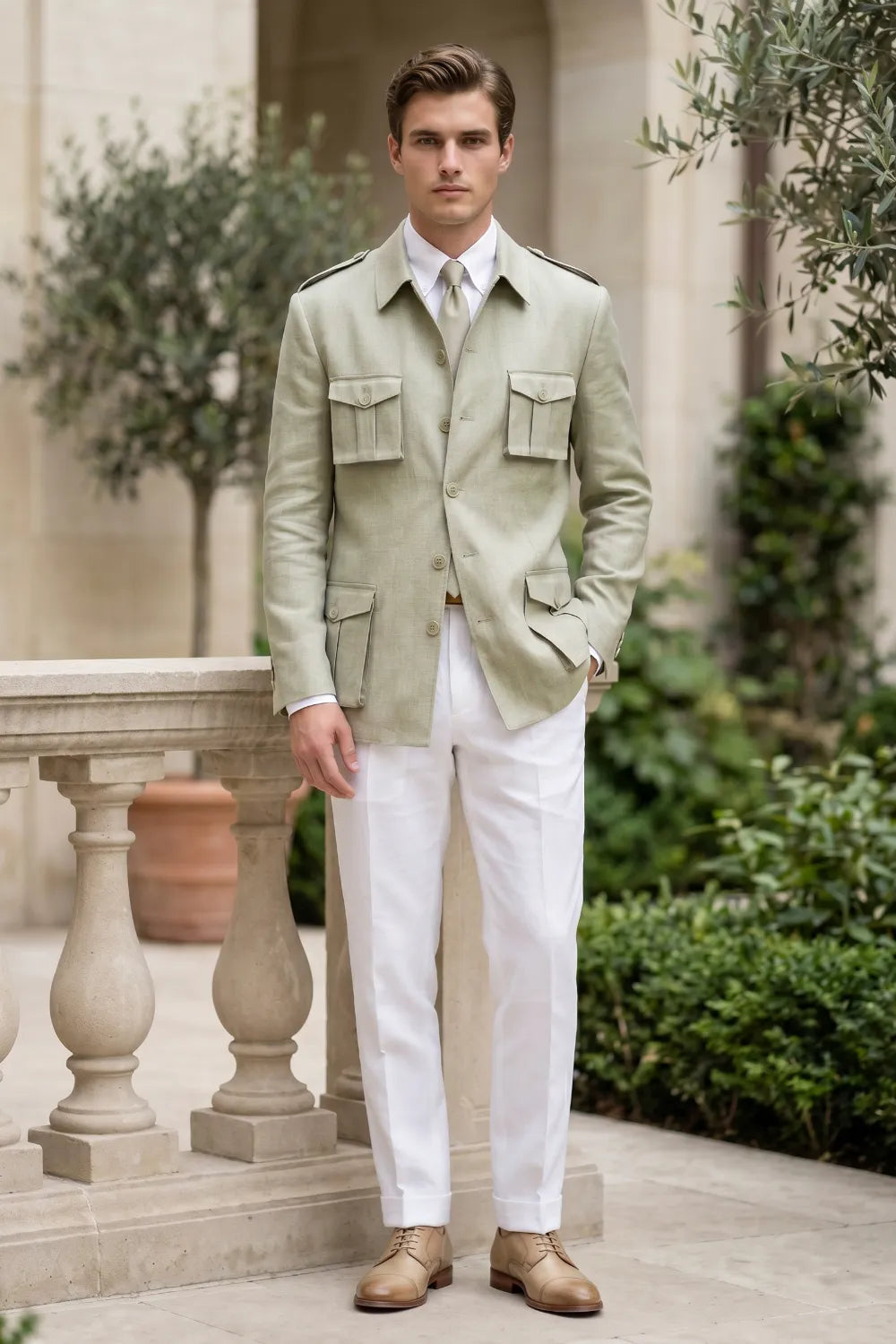 MANSSINO™ | Men's Smart Casual Safari 2-Piece Suit