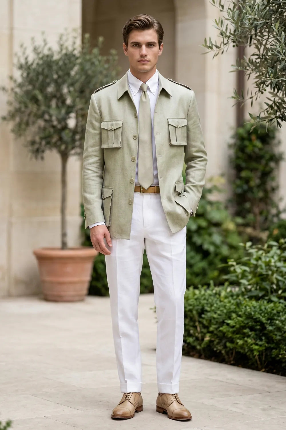 MANSSINO™ | Men's Smart Casual Safari 2-Piece Suit