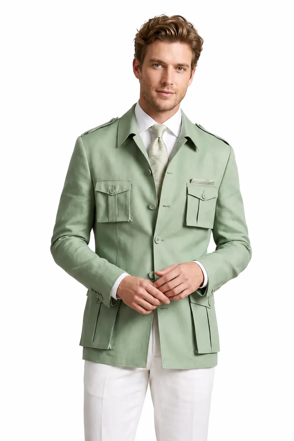 MANSSINO™ | Men's Smart Casual Safari 2-Piece Suit