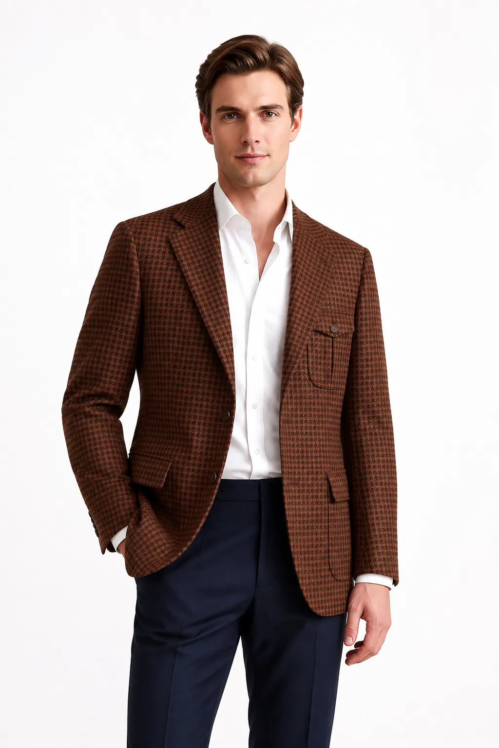 MANSSINO™ | Men's Houndstooth Notch Lapel 2-Piece Suit