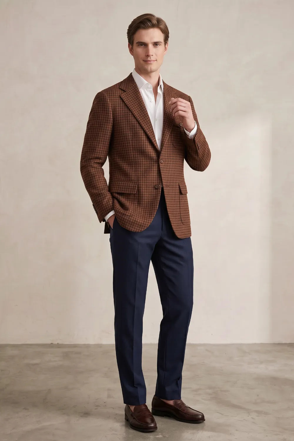 MANSSINO™ | Men's Houndstooth Notch Lapel 2-Piece Suit