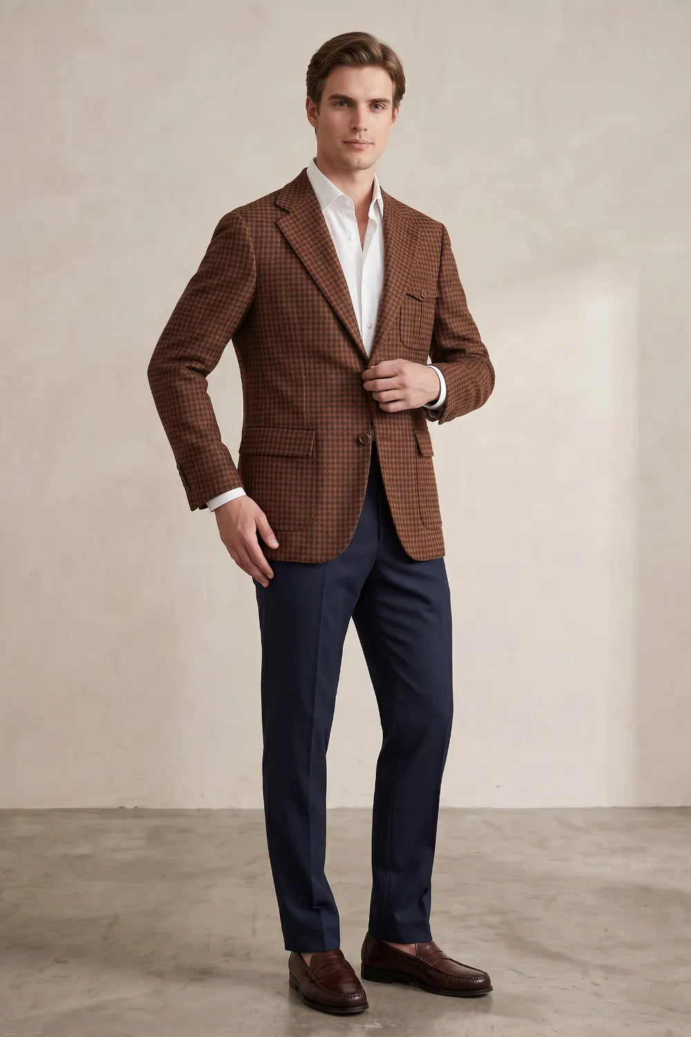 MANSSINO™ | Men's Houndstooth Notch Lapel 2-Piece Suit