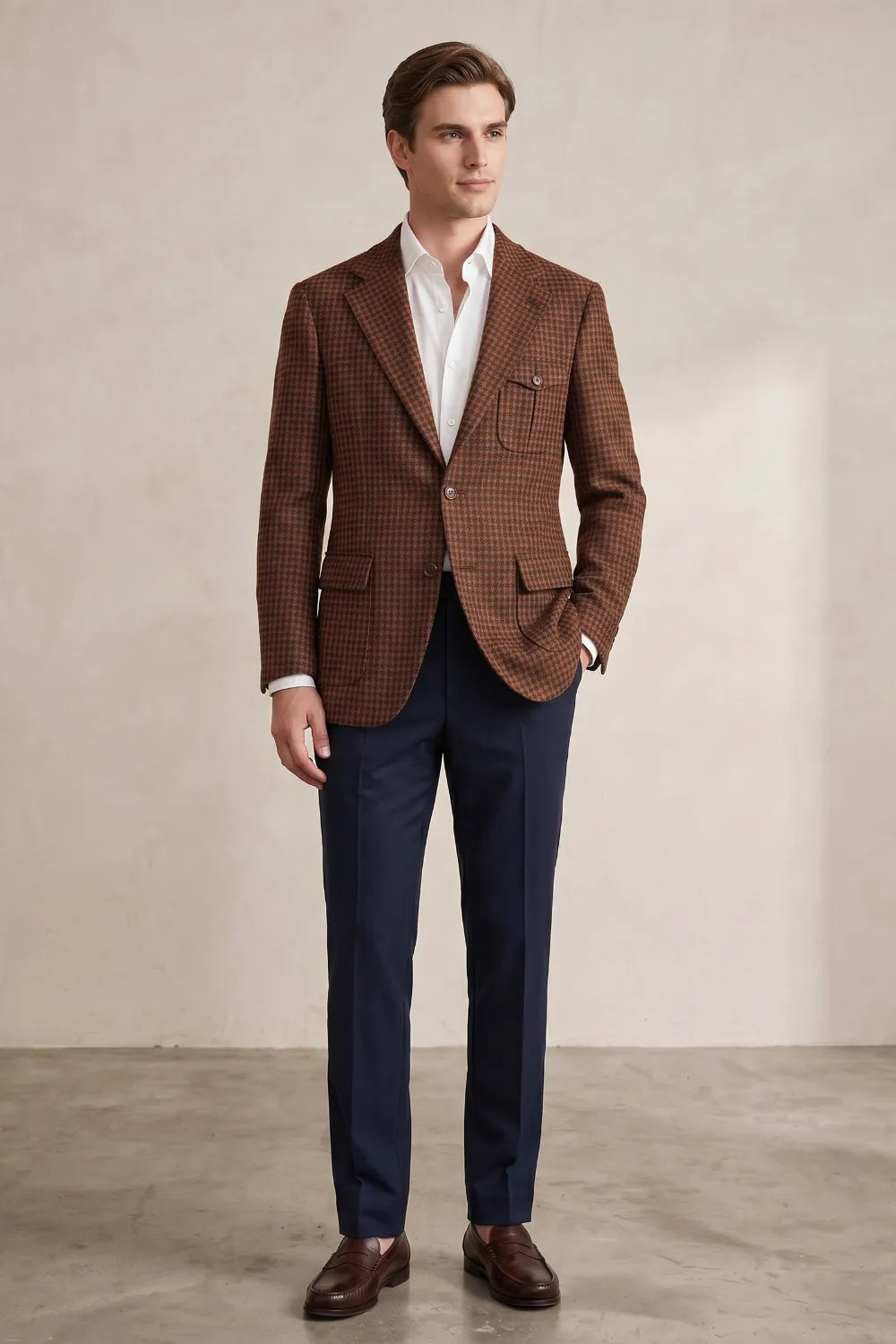 MANSSINO™ | Men's Houndstooth Notch Lapel 2-Piece Suit