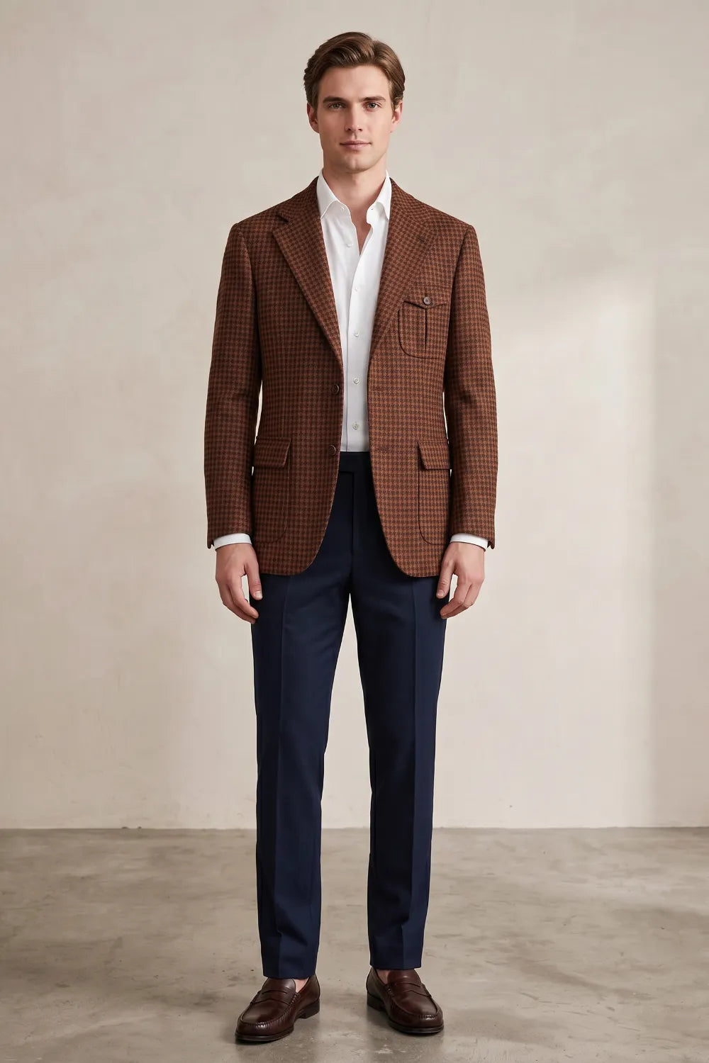 MANSSINO™ | Men's Houndstooth Notch Lapel 2-Piece Suit