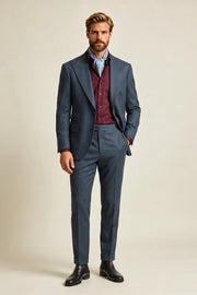 MANSSINO™ | Men's Navy Blue Formal 2-Piece Suit