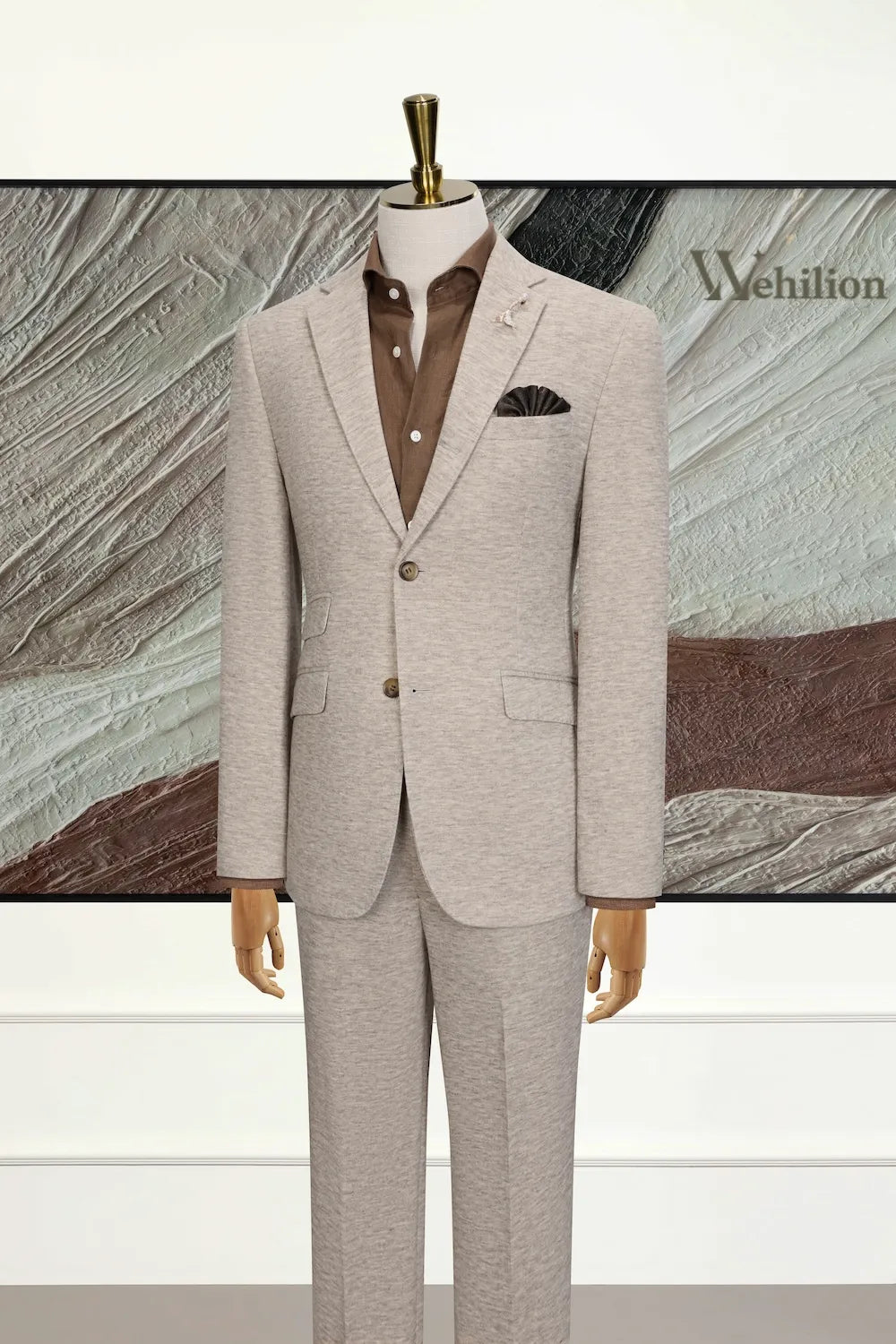 MANSSINO™ | Men's Soft Grey Wool Blend 2 Piece Suit