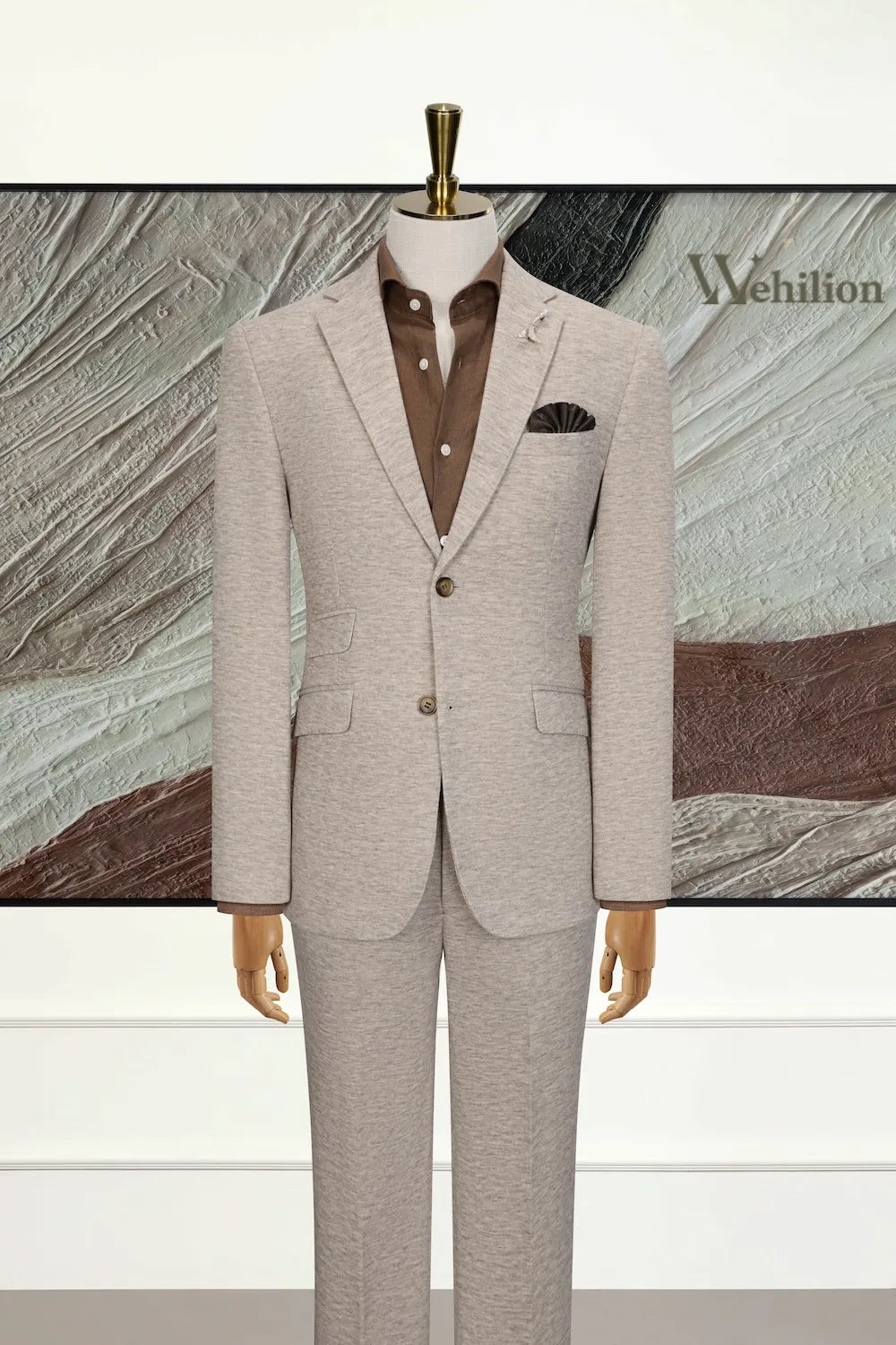 MANSSINO™ | Men's Soft Grey Wool Blend 2 Piece Suit