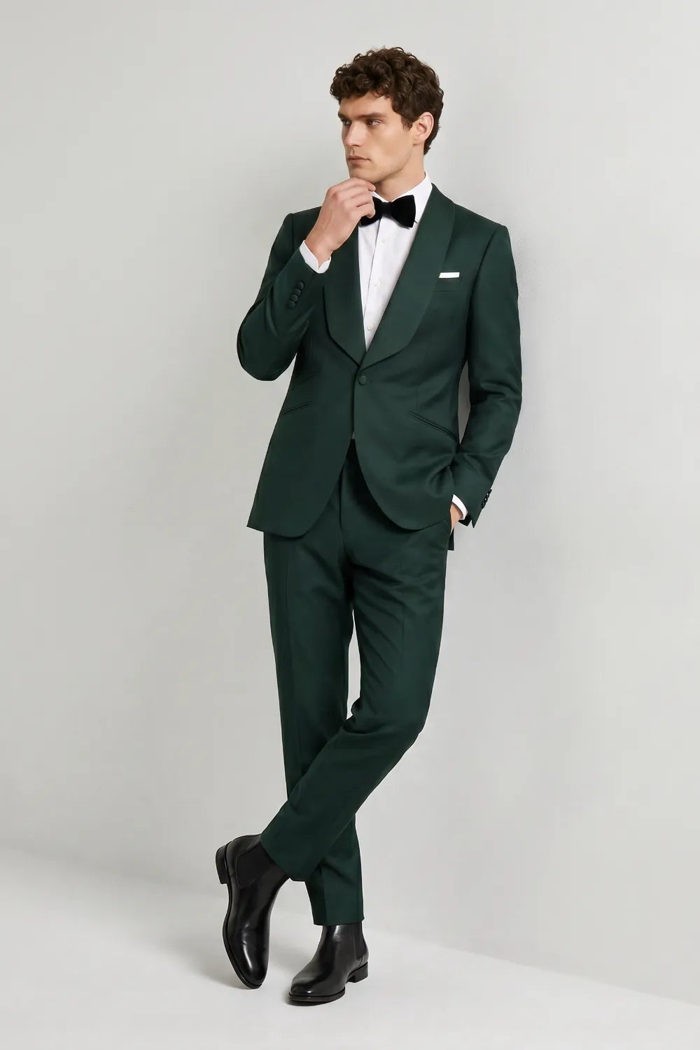 MANSSINO™ | Men's Dark Green Shawl Lapel Tuxedo Suit